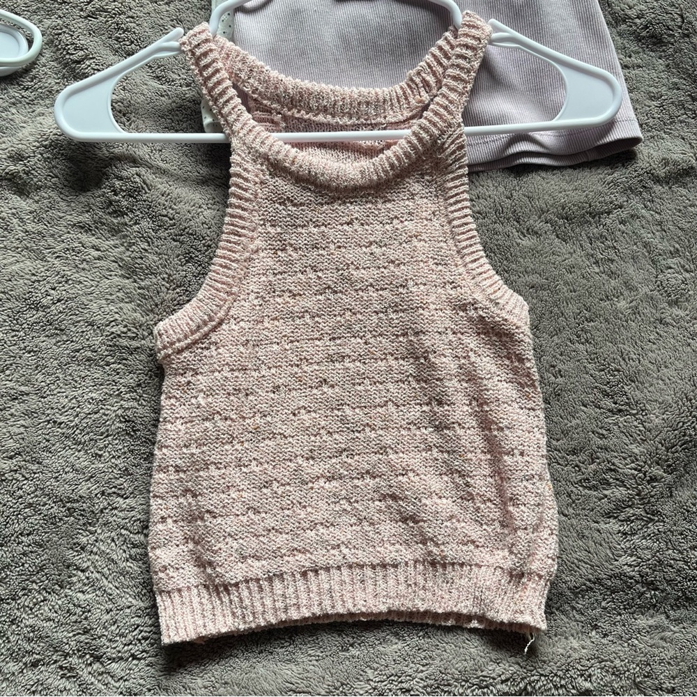 Pink Knit Sleeveless Top